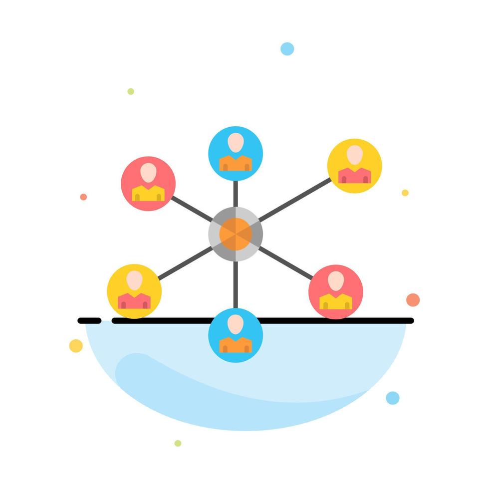 Wlan Internet Social Group Abstract Flat Color Icon Template vector