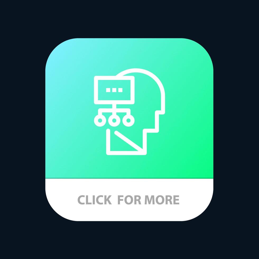 Planning Theory Mind Head Mobile App Button Android and IOS Line Version vector