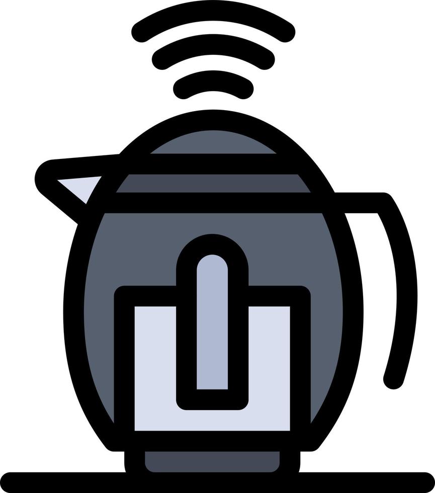 plantilla de banner de icono de vector de icono de color plano de tecnología de servicio de tetera