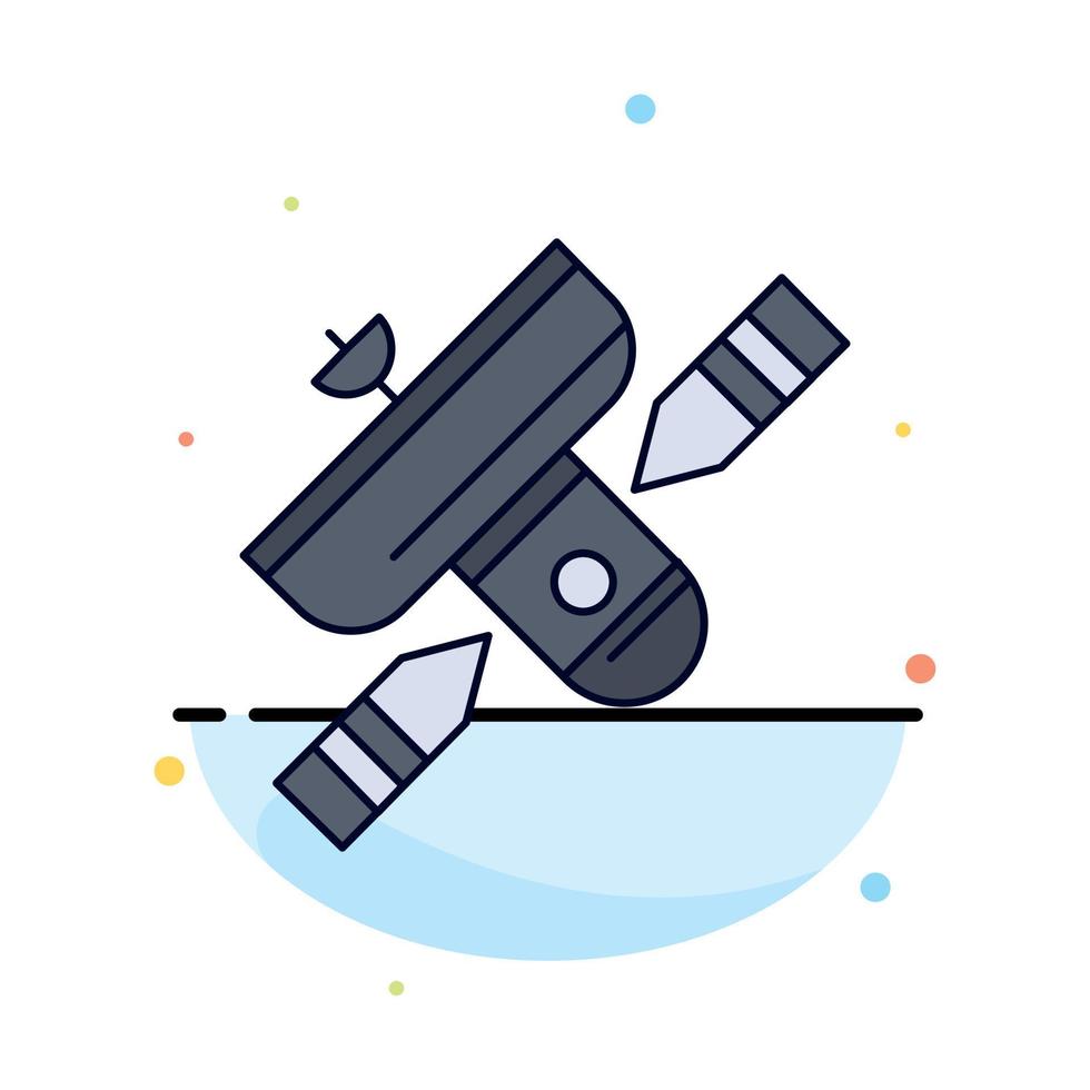 Broadcast broadcasting radio satellite transmitter Flat Color Icon Vector