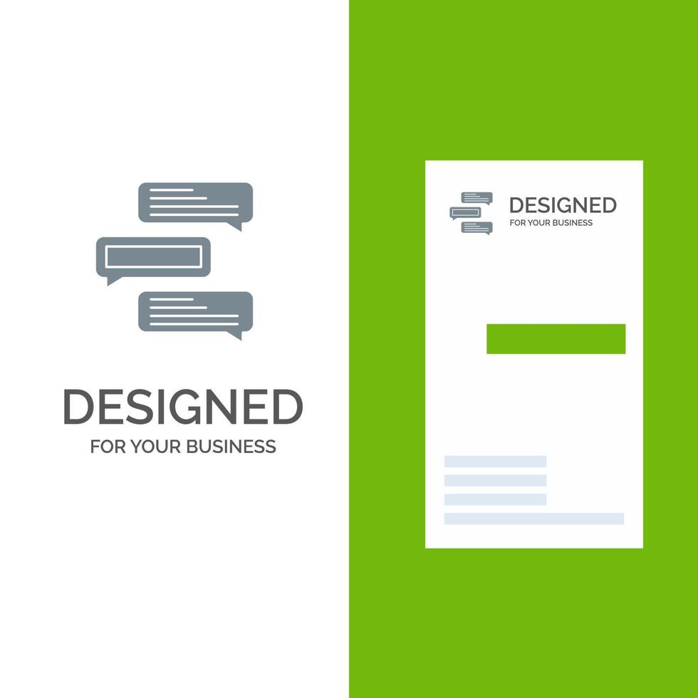 Chat Bubbles Comments Conversations Talks Grey Logo Design and Business Card Template vector