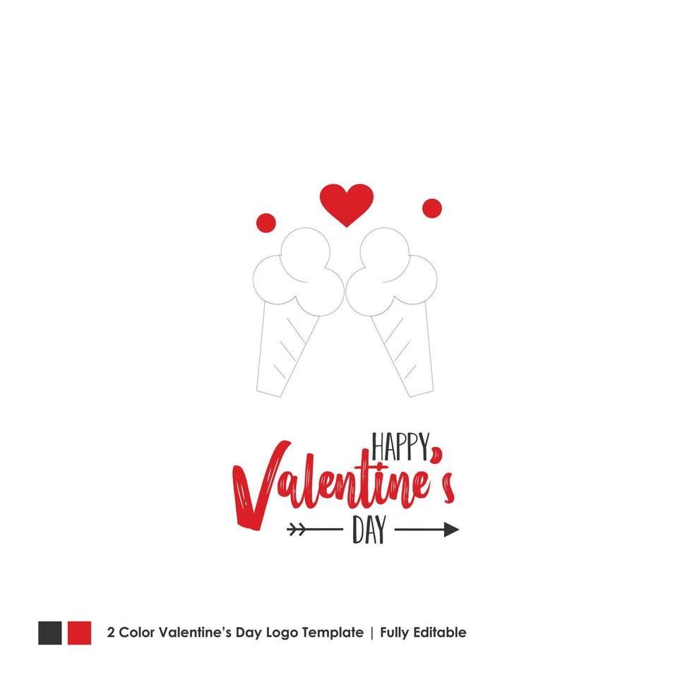 Happy Valentines Day Card Vector Lettering Background