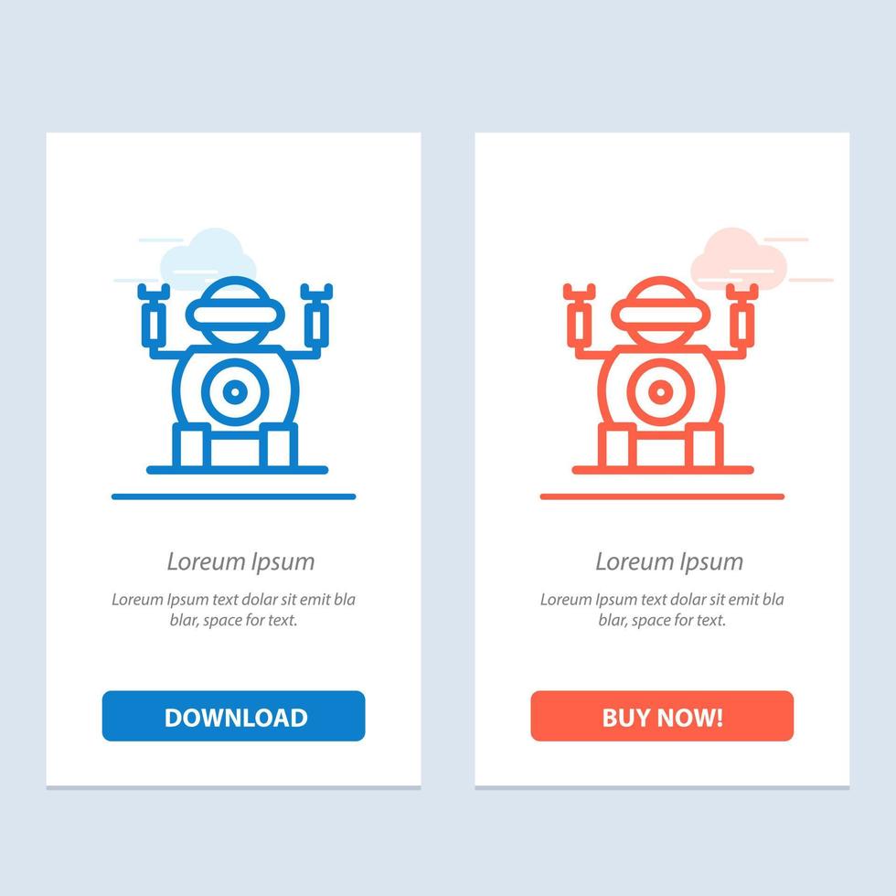 Robot Technology Toy  Blue and Red Download and Buy Now web Widget Card Template vector