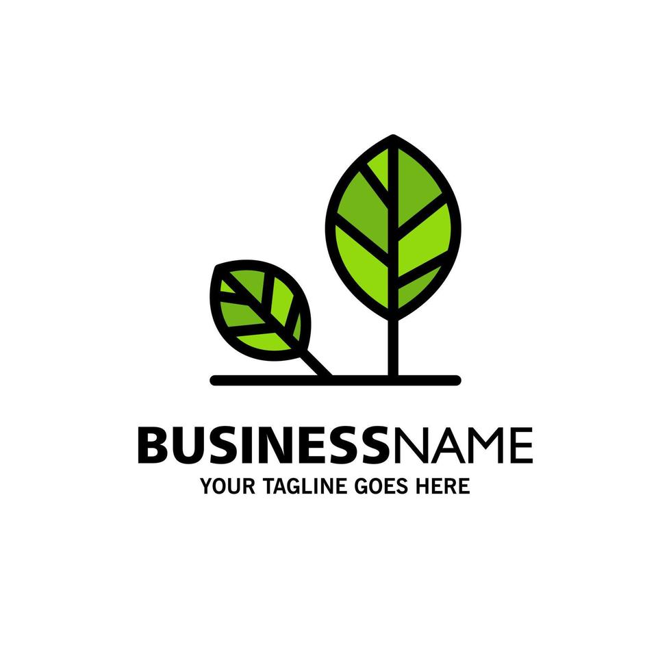 Earth Eco Environment Leaf Nature Business Logo Template Flat Color vector