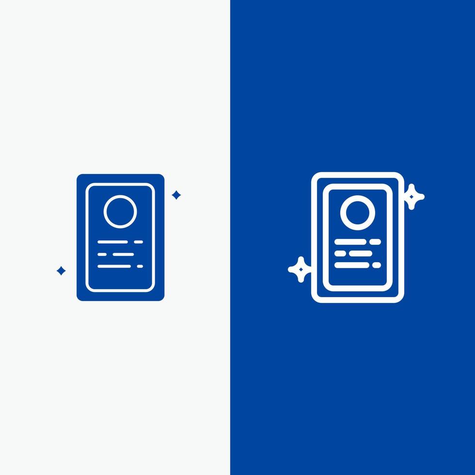 Assignment Job Application Test Line and Glyph Solid icon Blue banner Line and Glyph Solid icon Blue banner vector