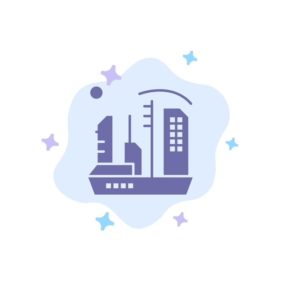 City Colonization Colony Dome Expansion Blue Icon on Abstract Cloud Background vector