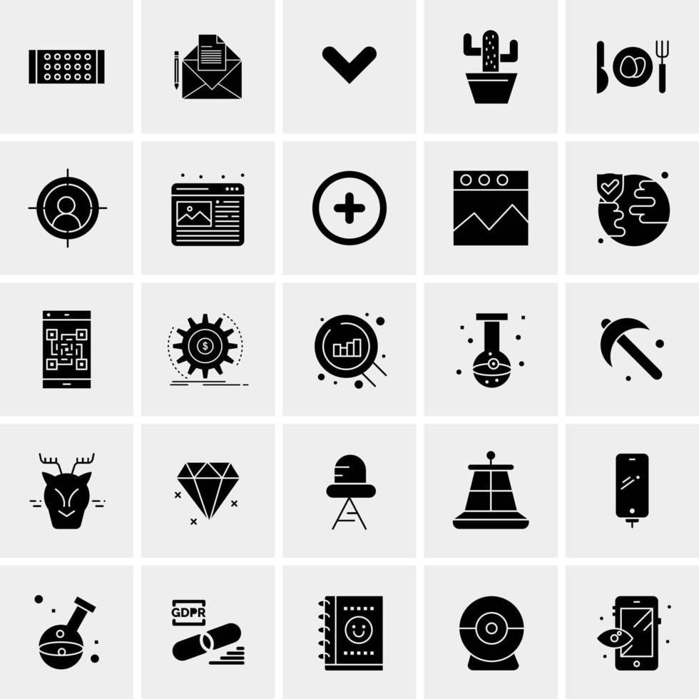 25 iconos de negocios universales vector ilustración de icono creativo para usar en proyectos relacionados con la web y dispositivos móviles