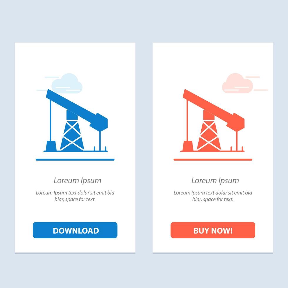 Construction Industry Oil Gas  Blue and Red Download and Buy Now web Widget Card Template vector