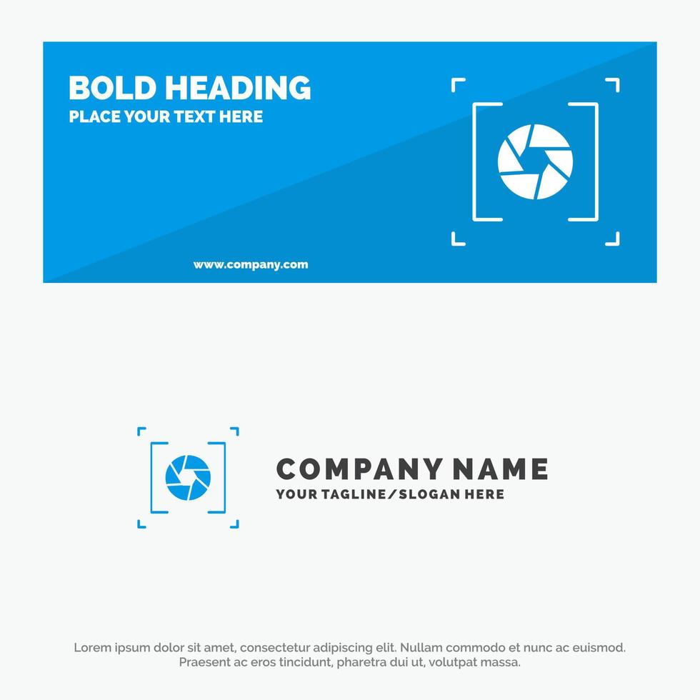 Camera Aperture Lens Photography SOlid Icon Website Banner and Business Logo Template vector