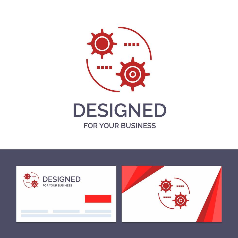configuración de control de plantilla de logotipo y tarjeta de visita creativa ilustración de vector de configuración de engranaje