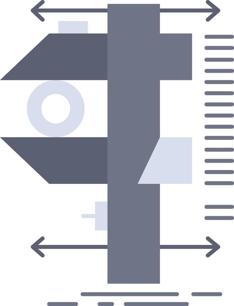 measure caliper calipers physics measurement Flat Color Icon Vector