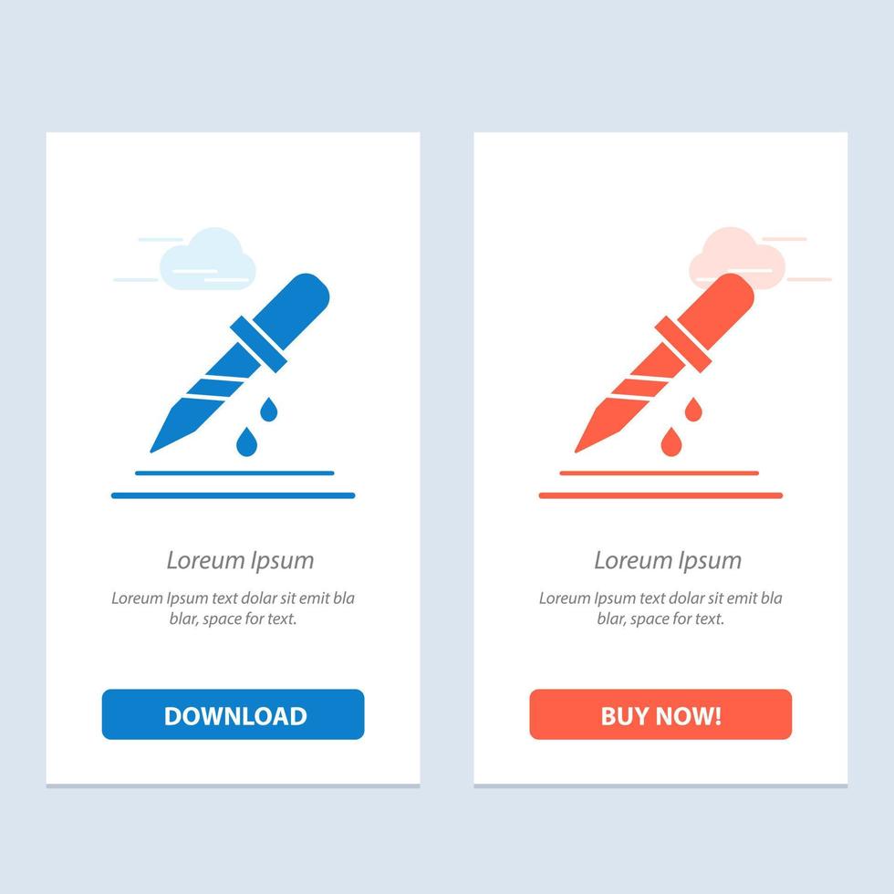 Drop Dropper Medical Medicine  Blue and Red Download and Buy Now web Widget Card Template vector