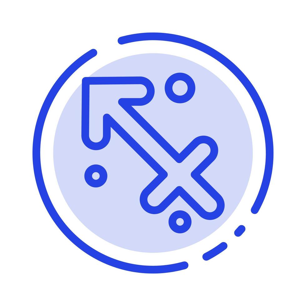 Astrology Sagittarius Zodiac Greece Blue Dotted Line Line Icon vector