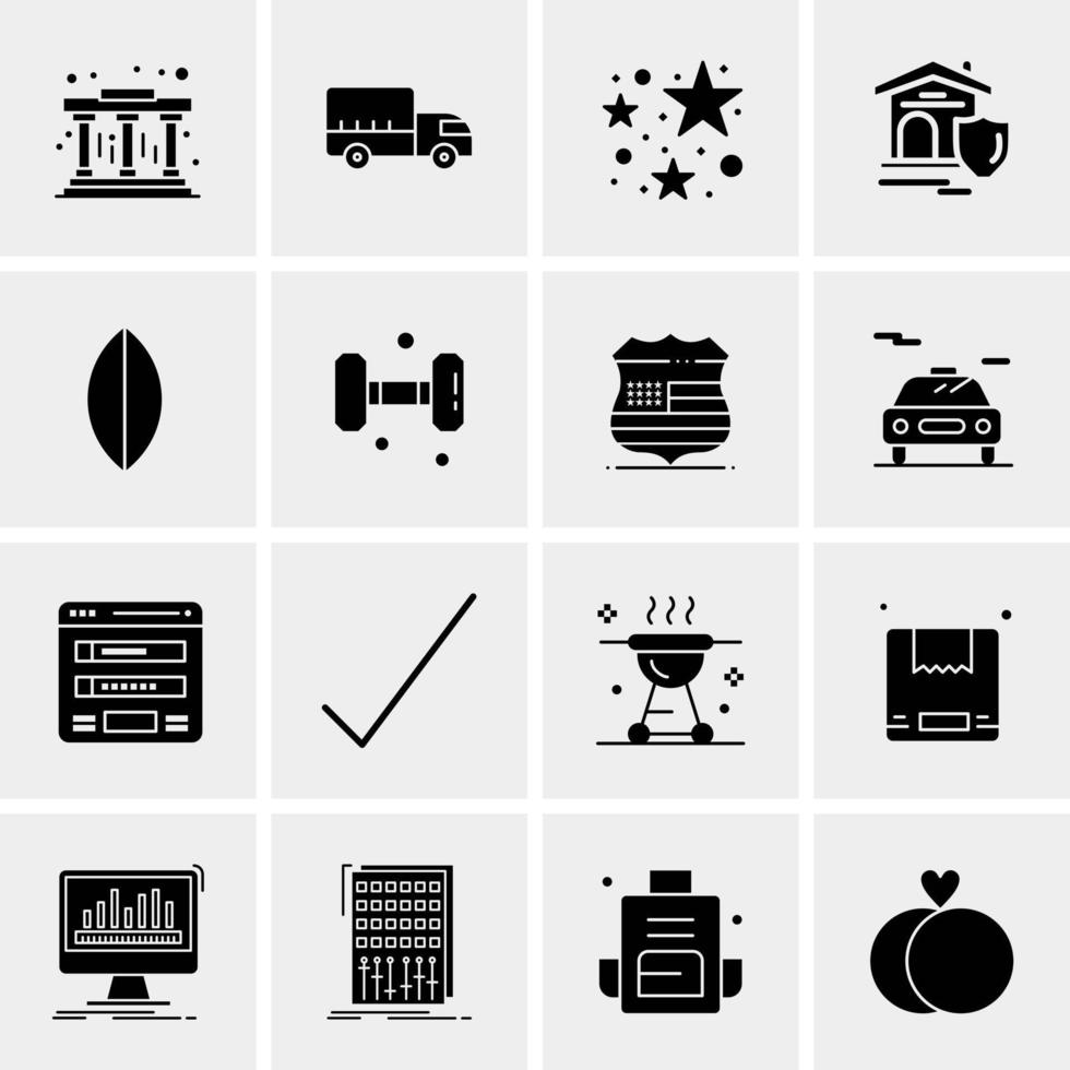 16 iconos de negocios universales vector ilustración de icono creativo para usar en proyectos relacionados con la web y dispositivos móviles