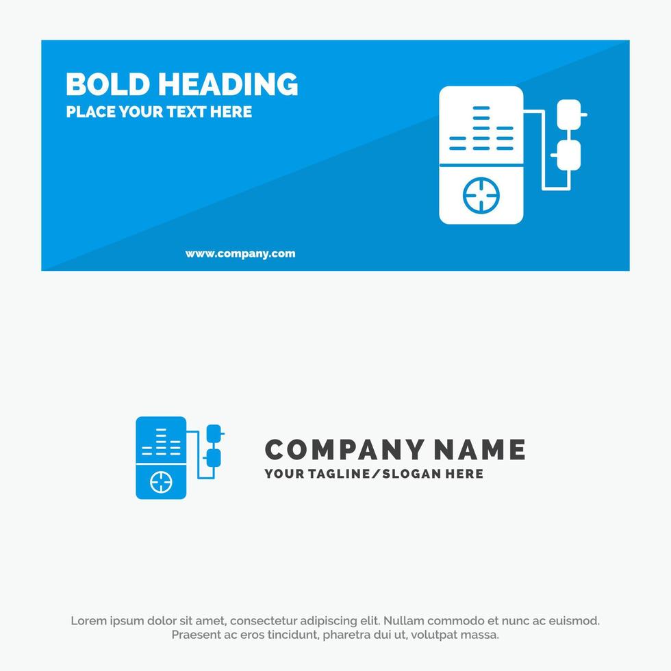 Music Mp3 Play Education SOlid Icon Website Banner and Business Logo Template vector