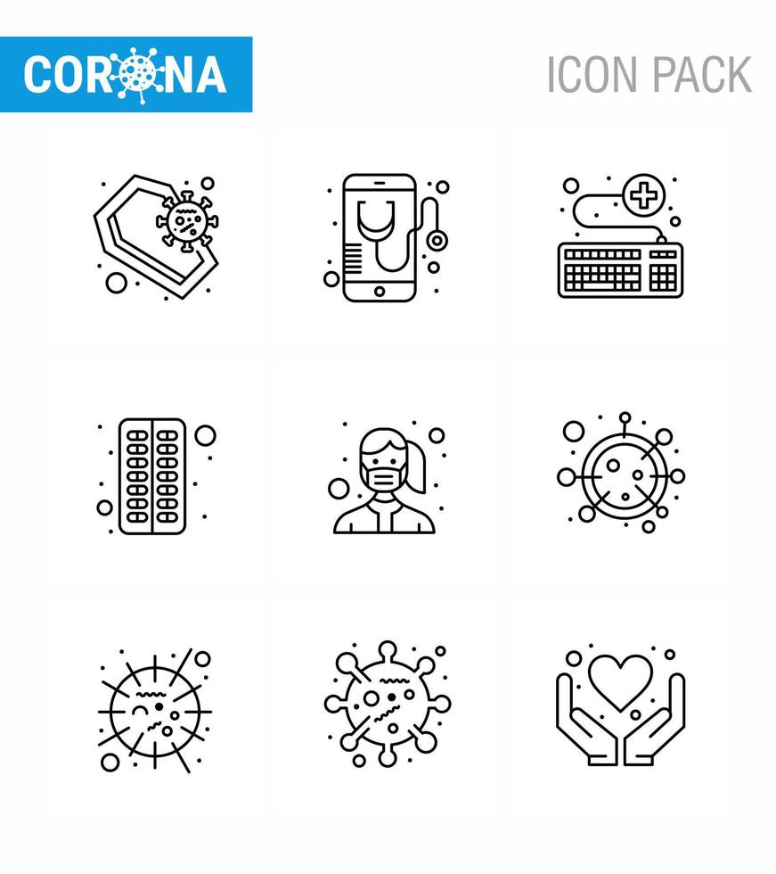 Coronavirus Prevention 25 icon Set Blue medical antivirus mobile survice online viral coronavirus 2019nov disease Vector Design Elements