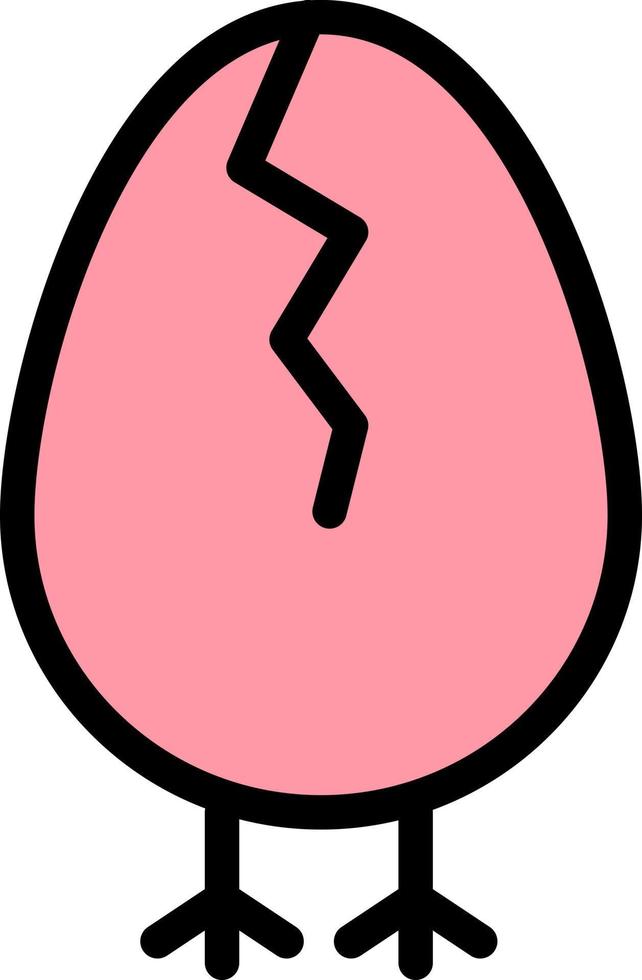Chicken Easter Baby Happy  Flat Color Icon Vector icon banner Template