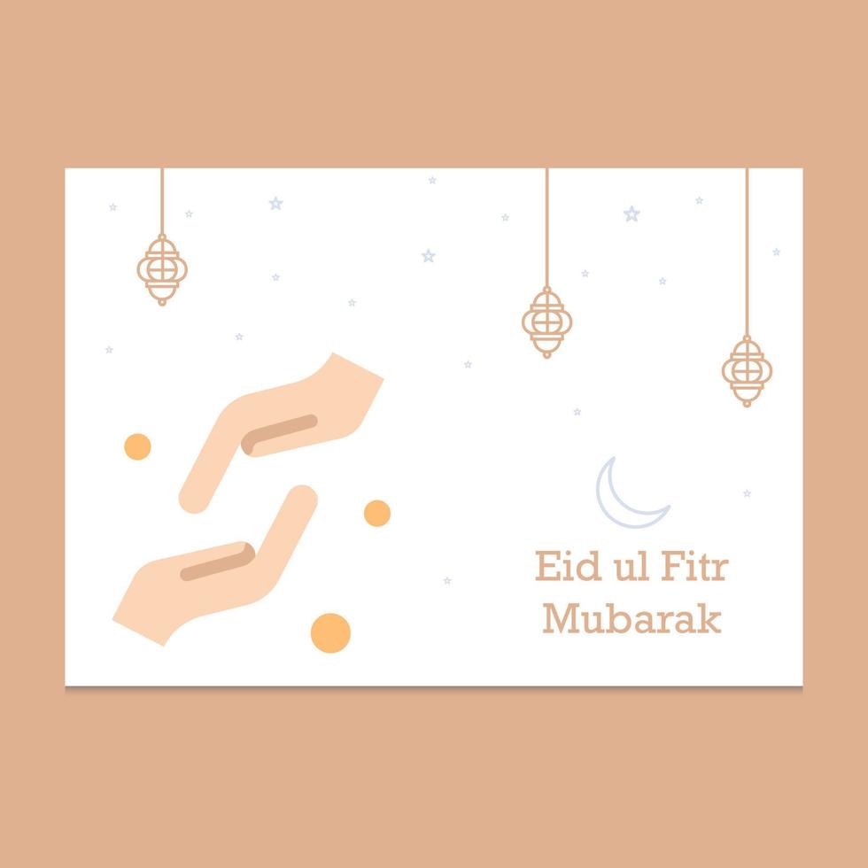 ilustración de tarjeta de felicitación de eid mubarak vector