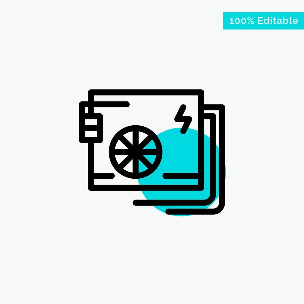 Ac Computer Part Power Supply turquoise highlight circle point Vector icon