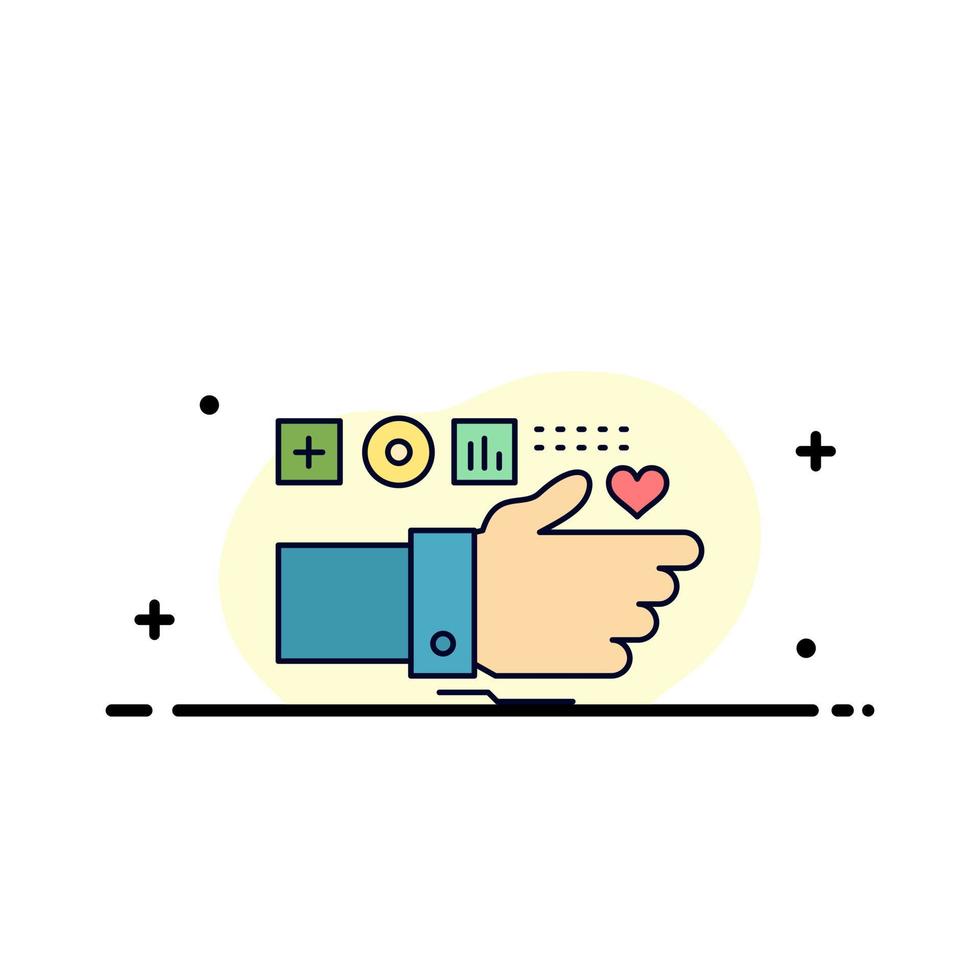 Monitoring Technology Fitness Heart Pulse Flat Color Icon Vector