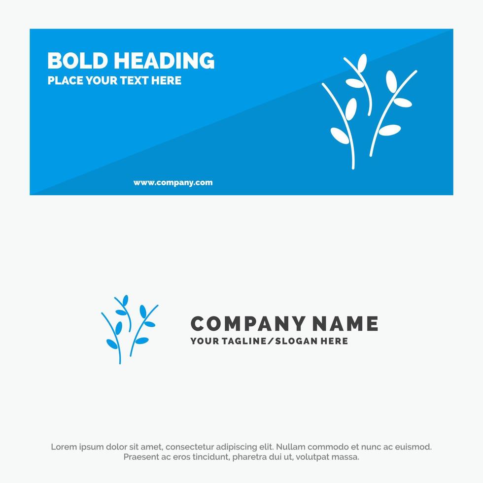 Buds Catkin Easter Nature SOlid Icon Website Banner and Business Logo Template vector