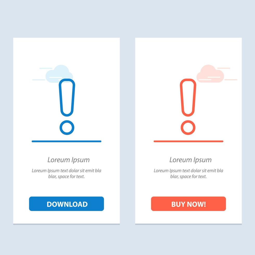 Alert Danger Warning Sign  Blue and Red Download and Buy Now web Widget Card Template vector