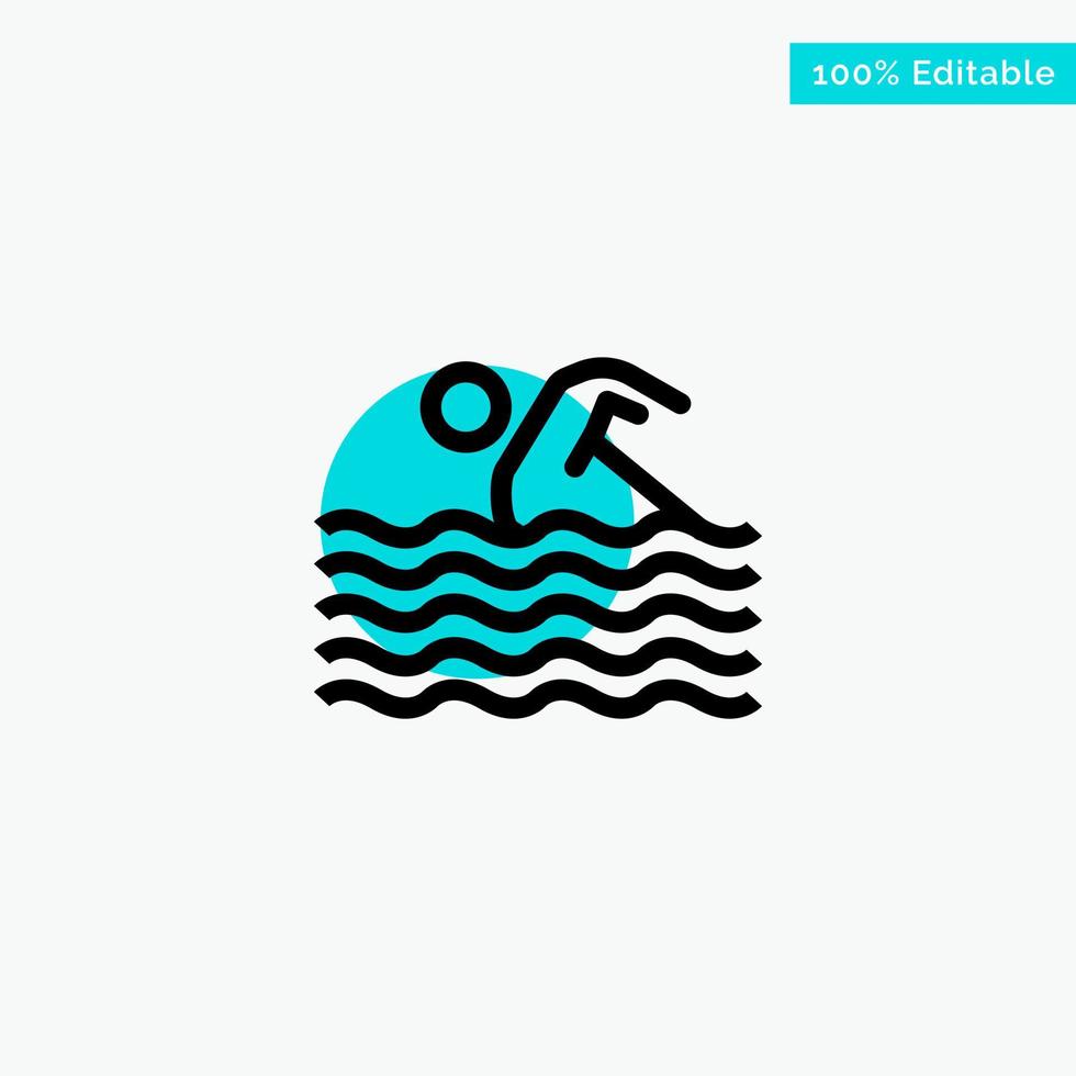 Activity Sport Swim Swimming Water turquoise highlight circle point Vector icon