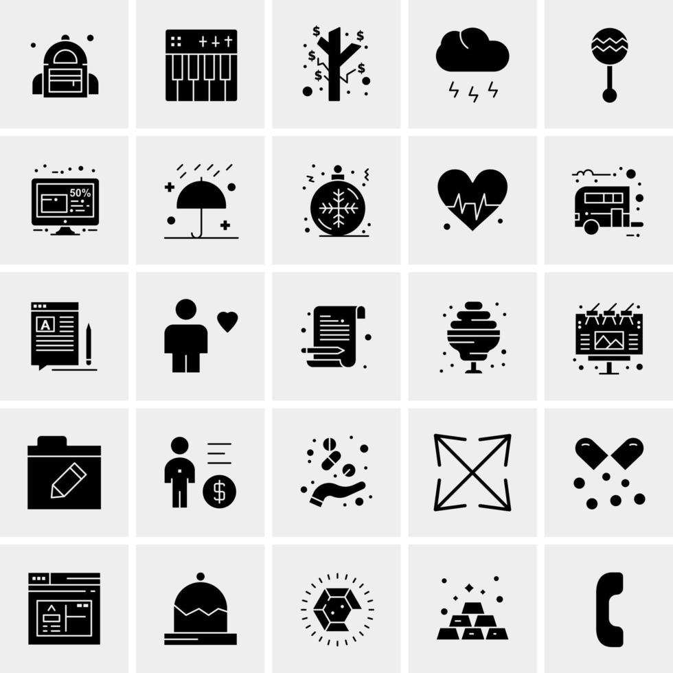 25 iconos de negocios universales vector ilustración de icono creativo para usar en proyectos relacionados con la web y dispositivos móviles