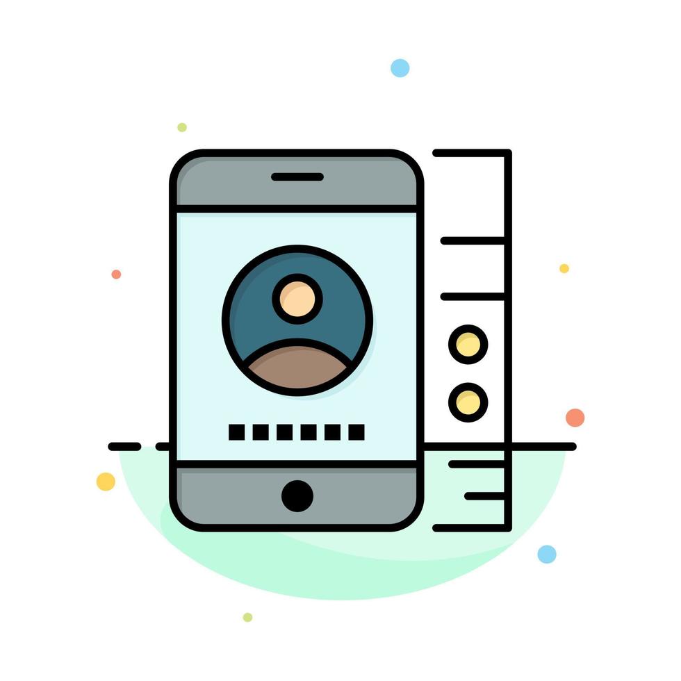 mobile Cell Service Phone Abstract Flat Color Icon Template vector