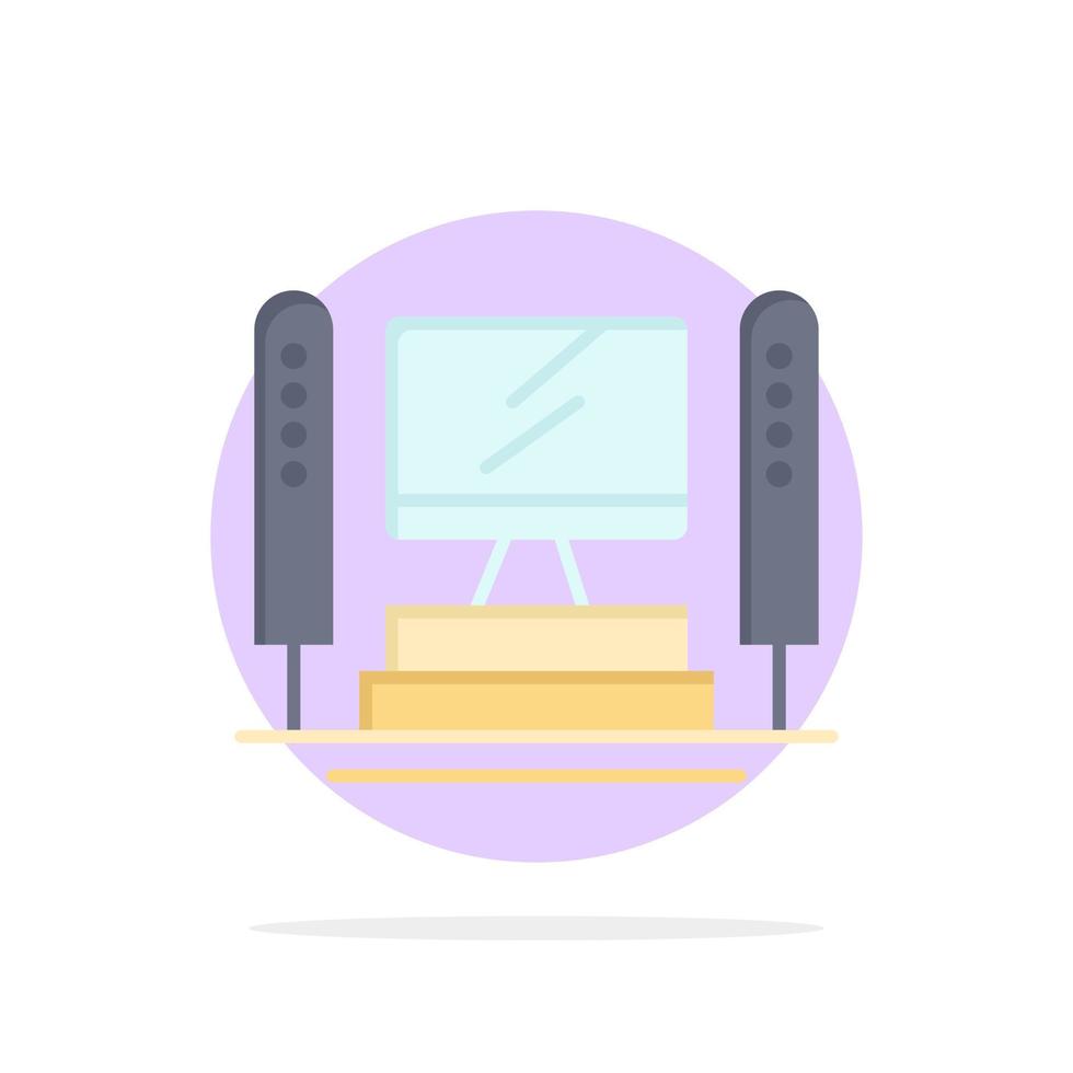 Computer Computing Server Cpu Abstract Circle Background Flat color Icon vector