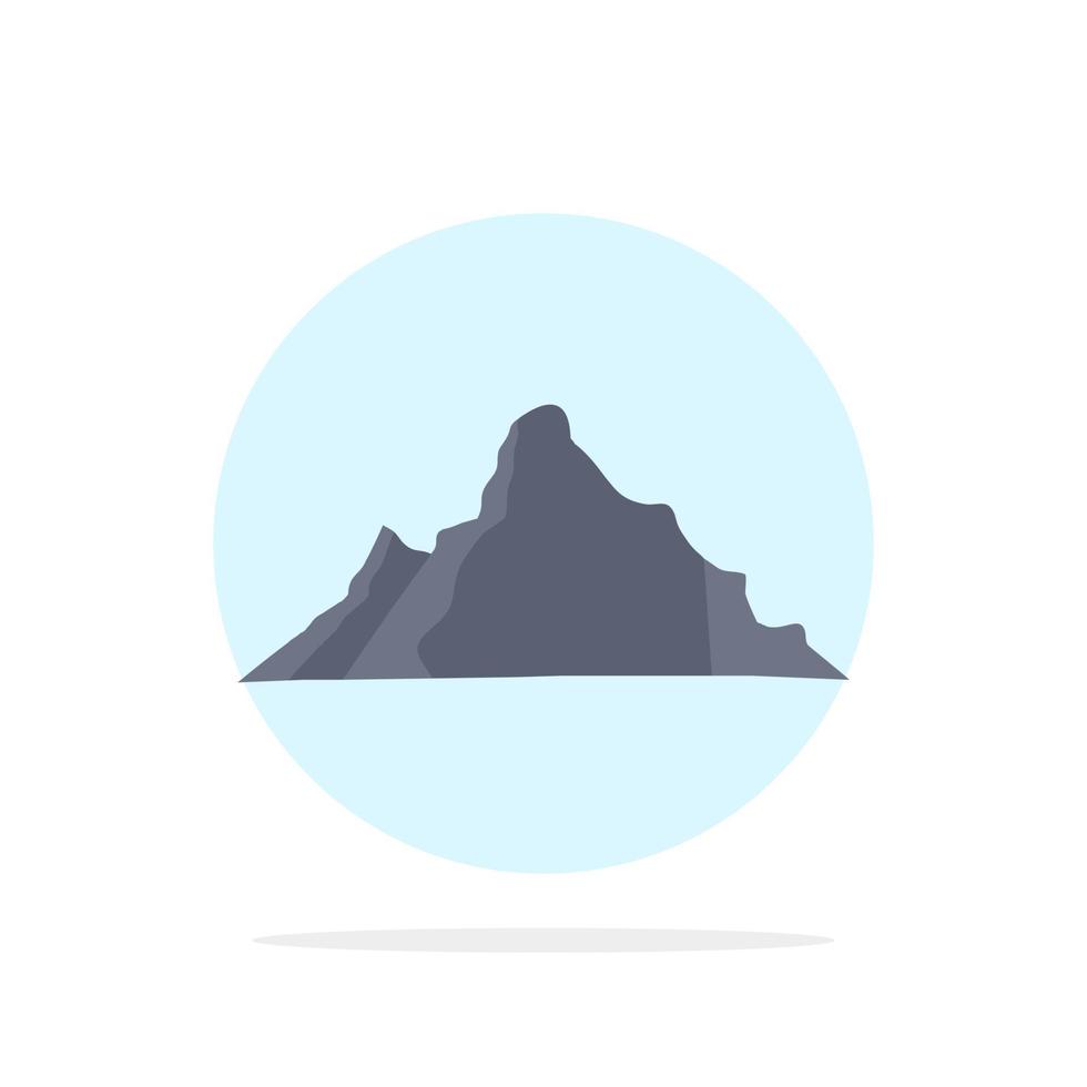 hill landscape nature mountain scene Flat Color Icon Vector