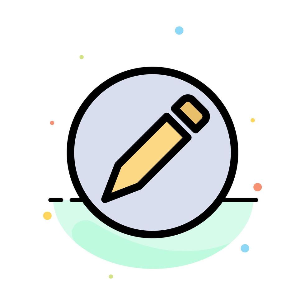 Basic Pencil Text Abstract Flat Color Icon Template vector