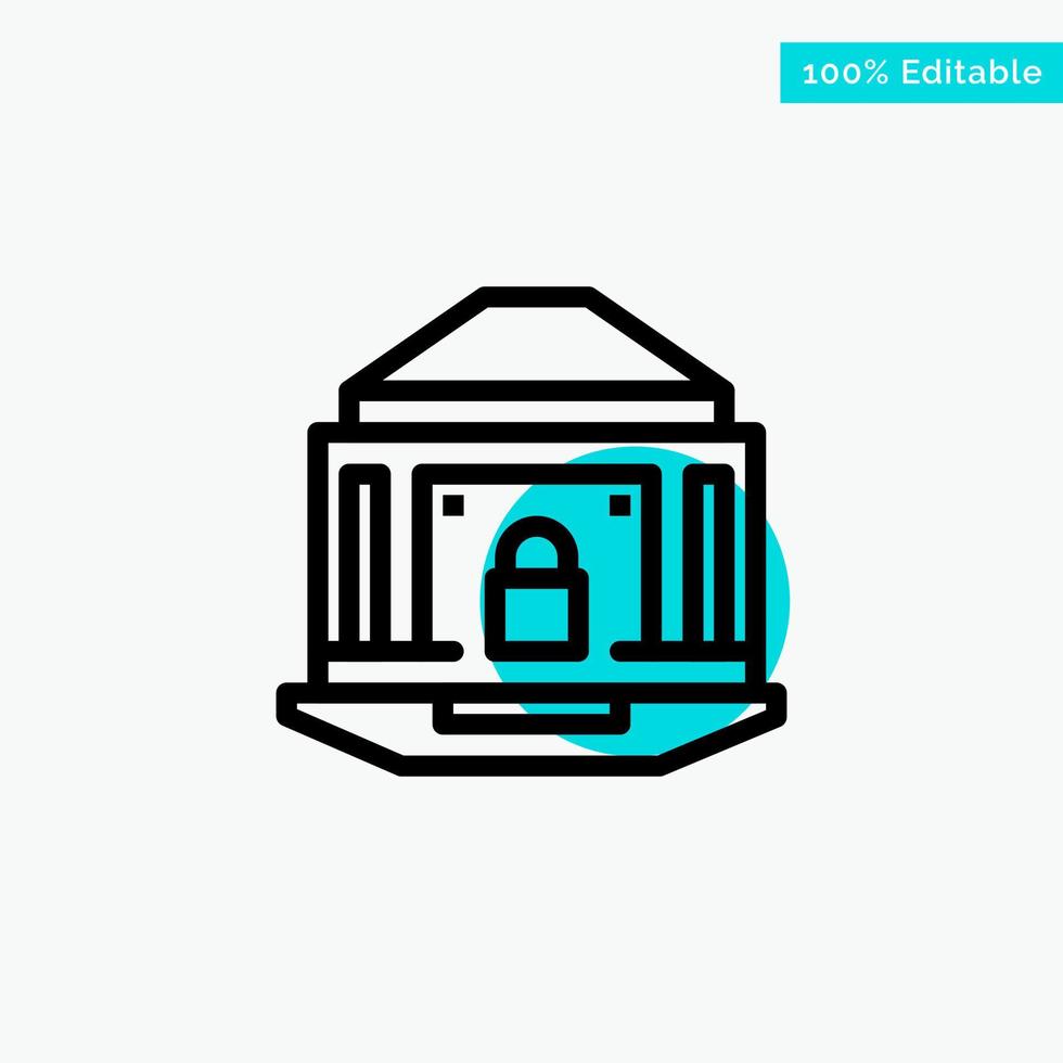 Bank Banking Internet Lock Security turquoise highlight circle point Vector icon