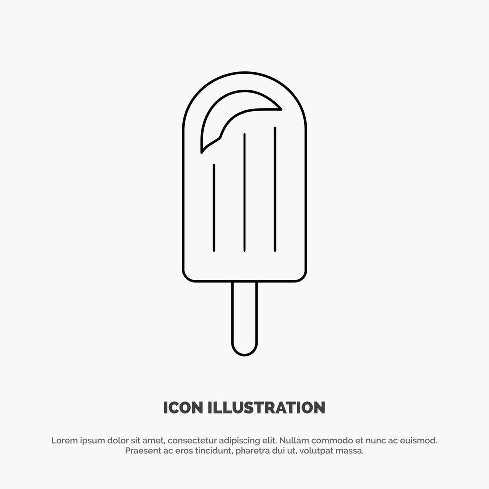 Beach Cream Dessert Ice Line Icon Vector