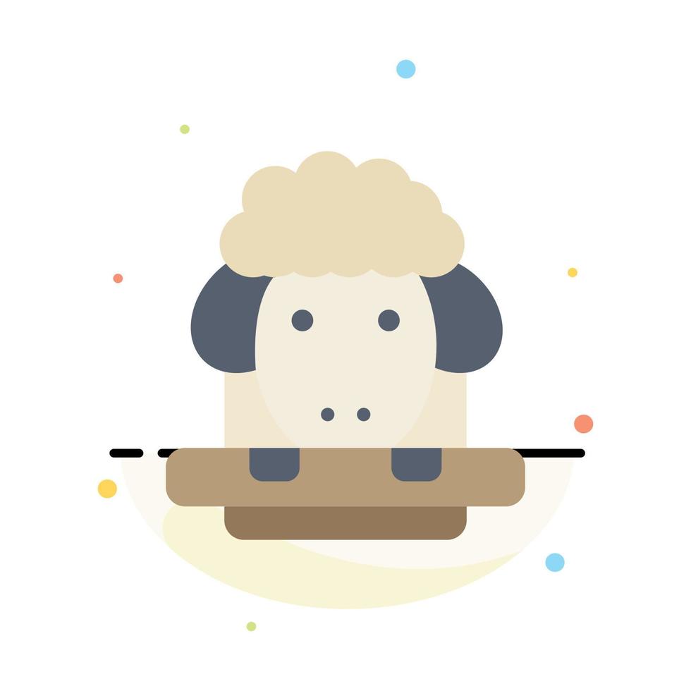 Easter Lamb Sheep Spring Abstract Flat Color Icon Template vector