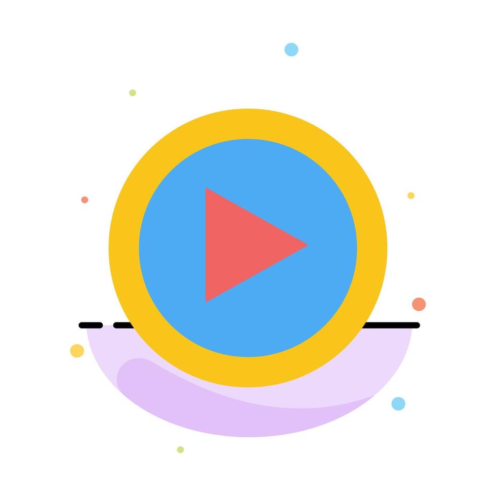 Video Interface Play User Abstract Flat Color Icon Template vector