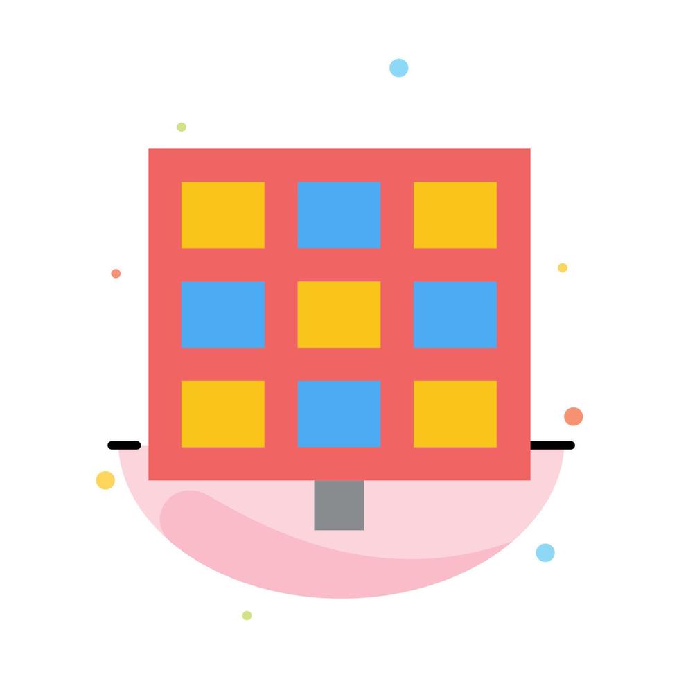 Panel Solar Construction Abstract Flat Color Icon Template vector