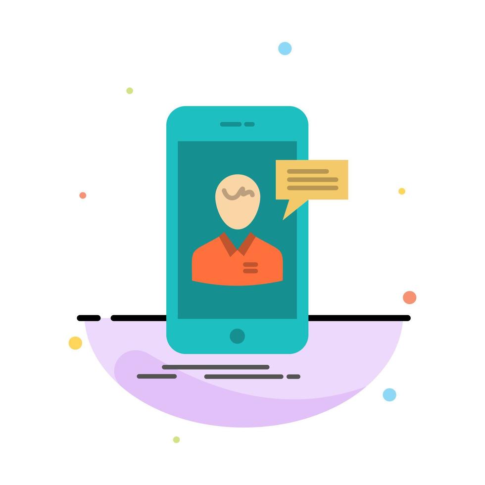 Chat Live Chat Meeting Mobile Online Conversation Abstract Flat Color Icon Template vector