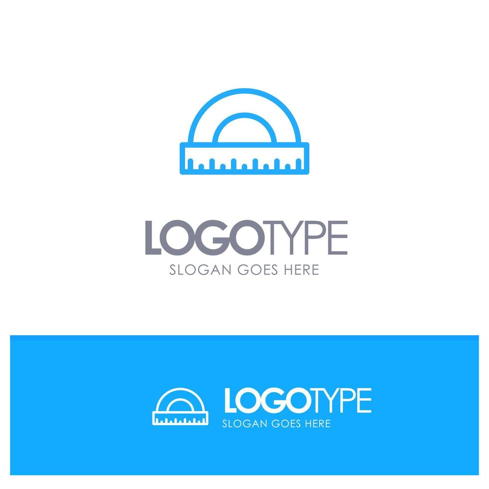 Angle Construction Measure Ruler Scale Blue Outline Logo Place for Tagline vector