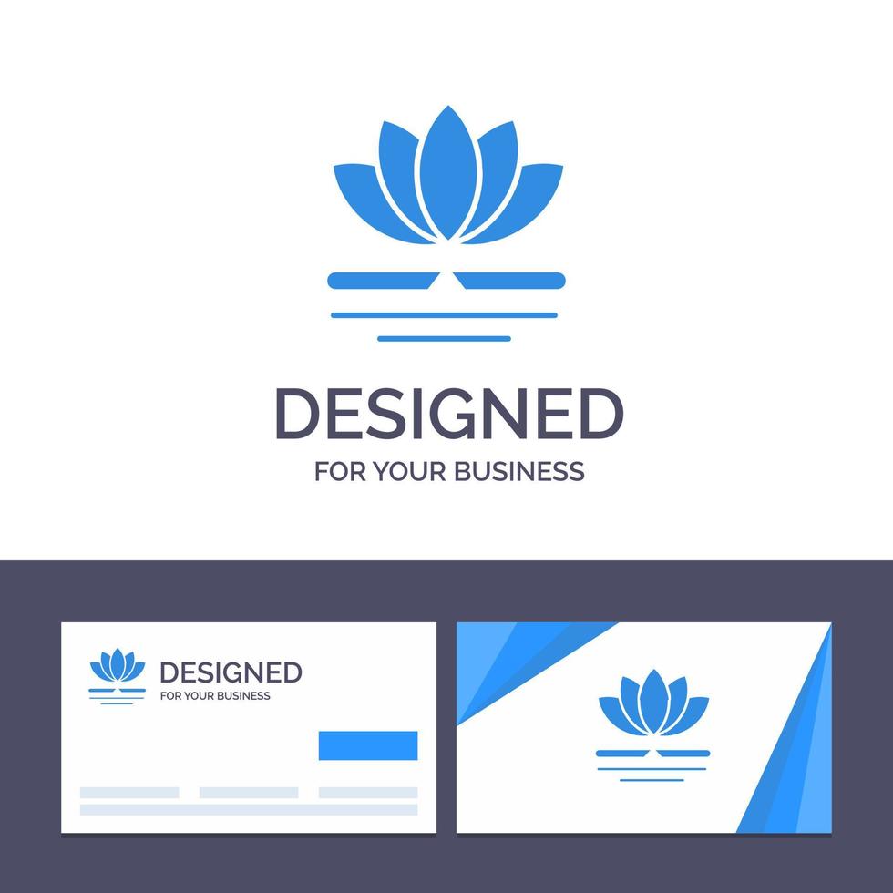 tarjeta de visita creativa y plantilla de logotipo flor spa masaje chino vector ilustración