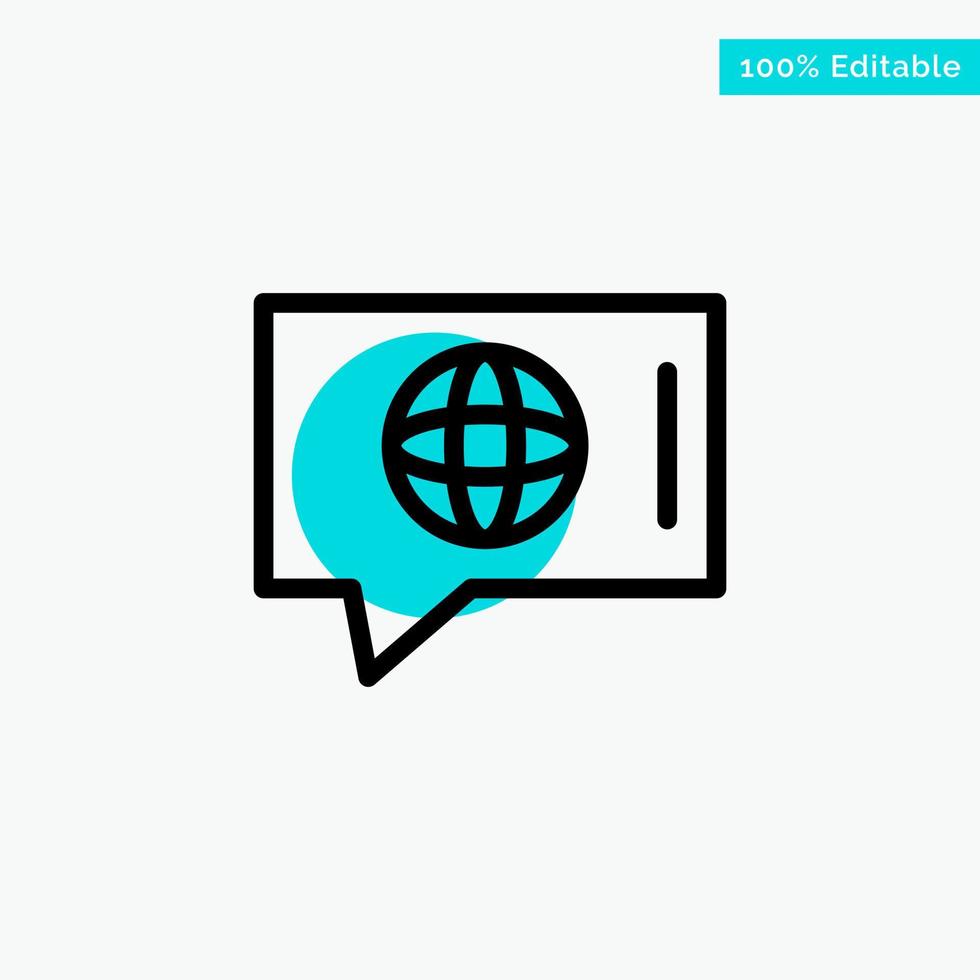 Chat World Technical Service turquoise highlight circle point Vector icon