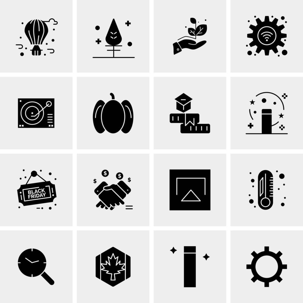 16 iconos de negocios universales vector ilustración de icono creativo para usar en proyectos relacionados con la web y dispositivos móviles