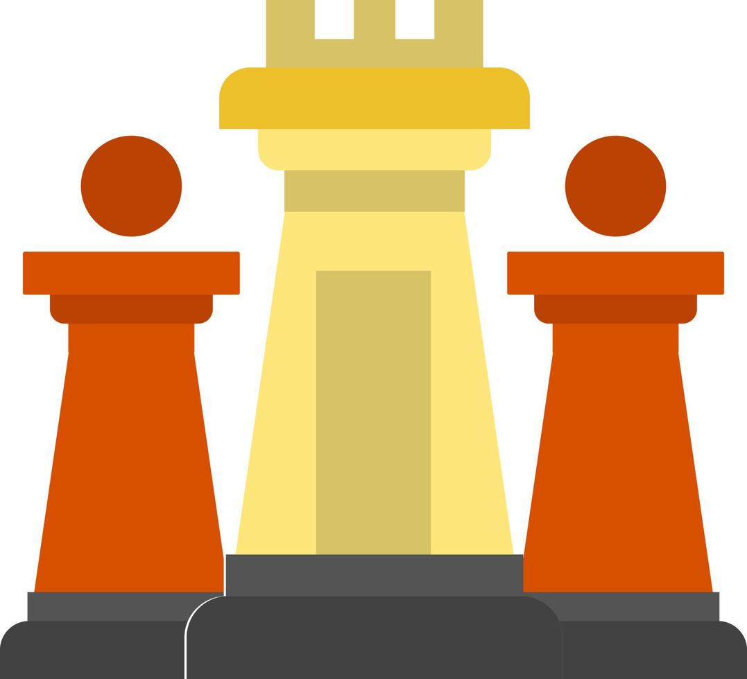 Chess Computer Strategy Tactic Technology  Flat Color Icon Vector icon banner Template
