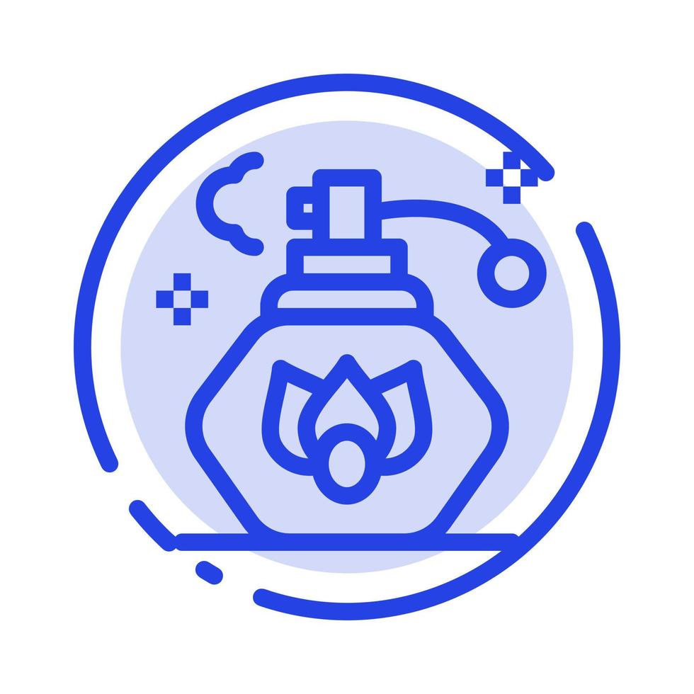 Cleaning Spray Clean Blue Dotted Line Line Icon vector