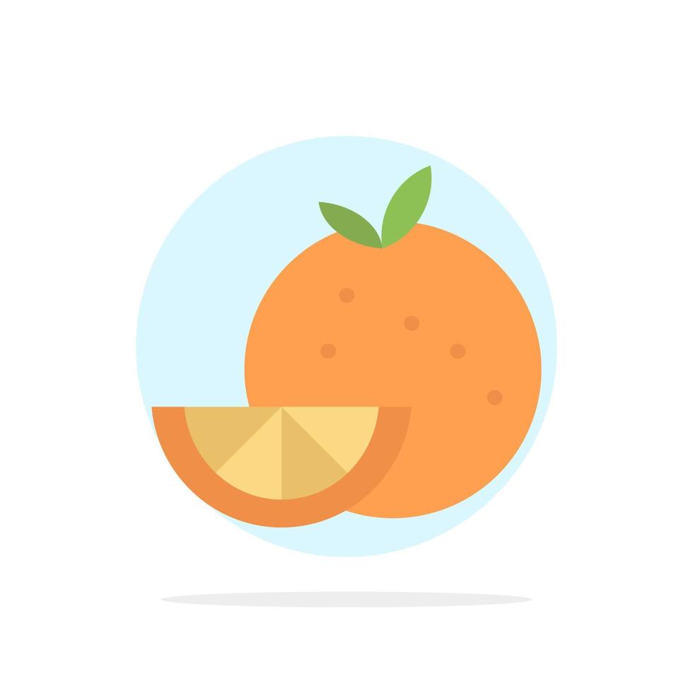 icono de color plano de fondo de círculo abstracto de madrigal de fruta de comida naranja vector