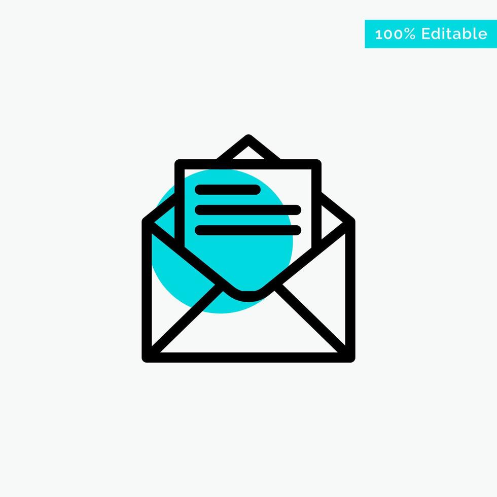 Email Mail Message Text turquoise highlight circle point Vector icon