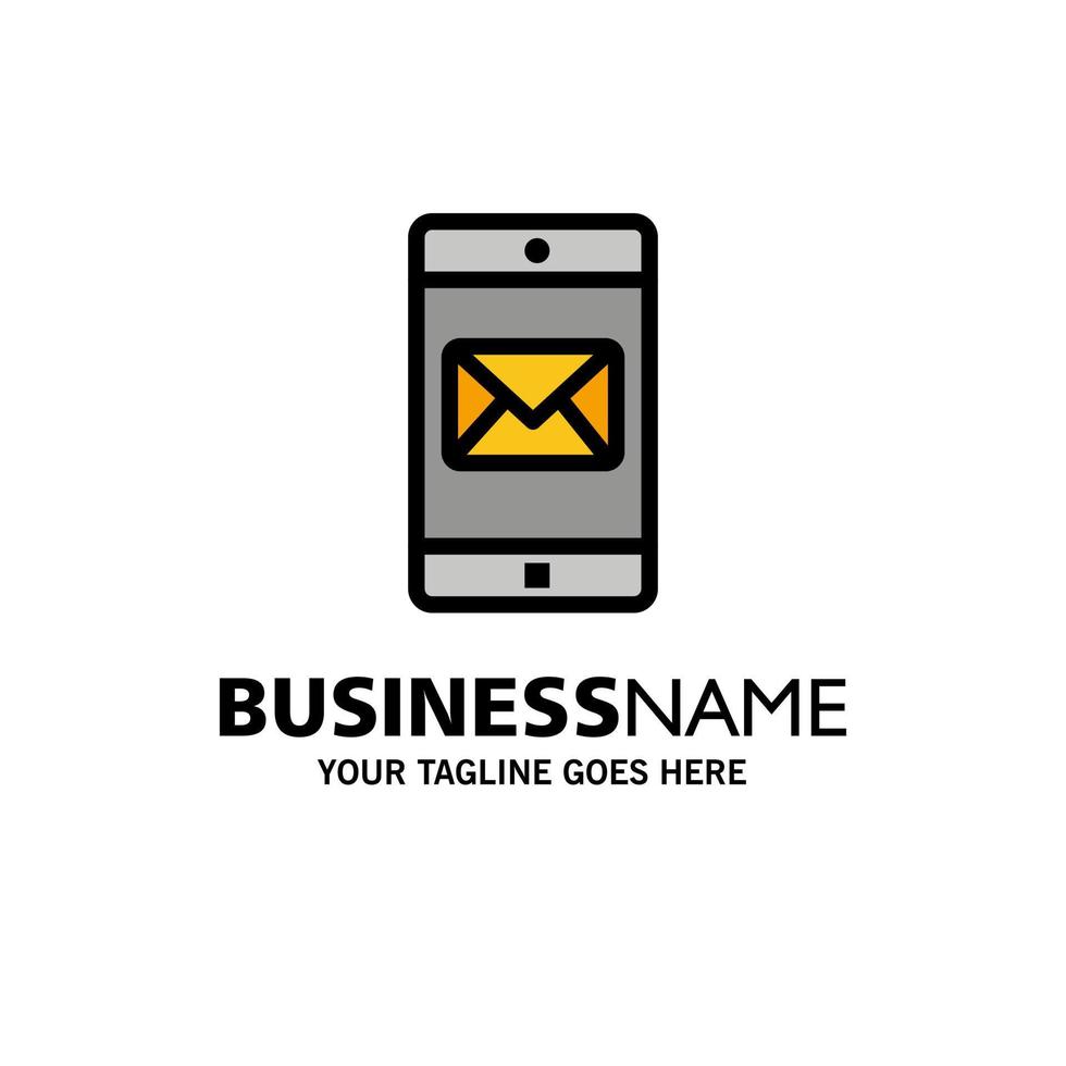 Application Mobile Mobile Application Mail Business Logo Template Flat Color vector