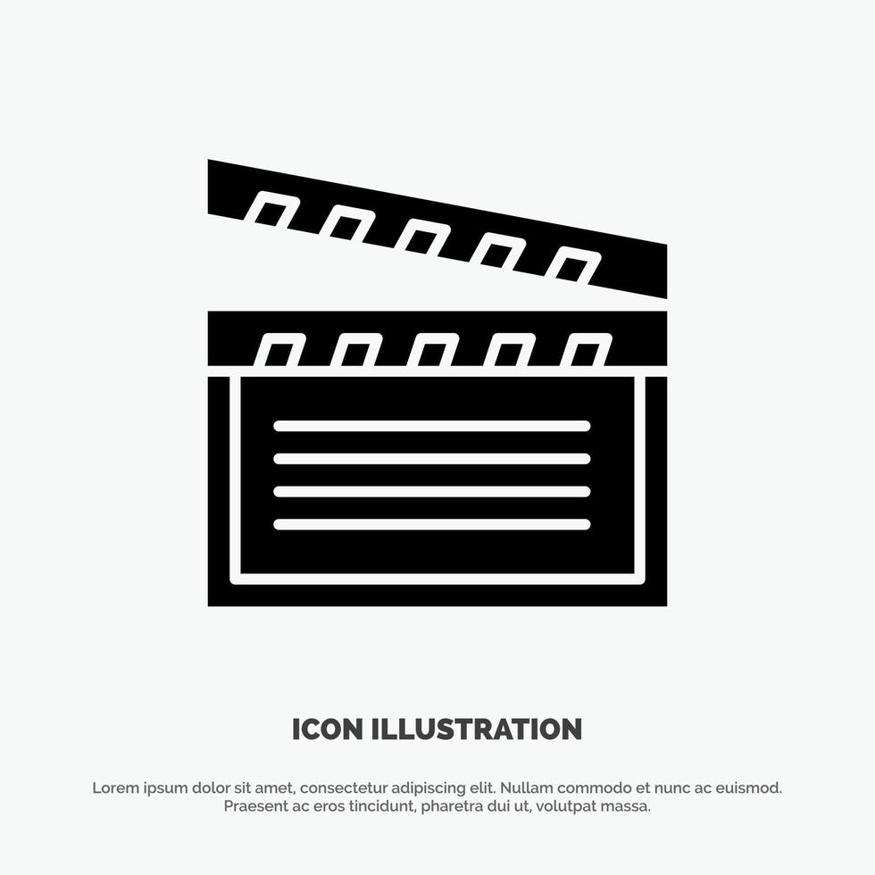 American Movies Video Usa solid Glyph Icon vector