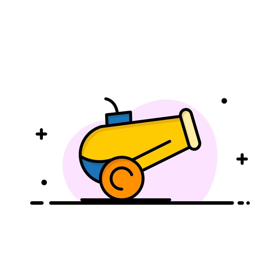 Canon Weapon  Business Flat Line Filled Icon Vector Banner Template