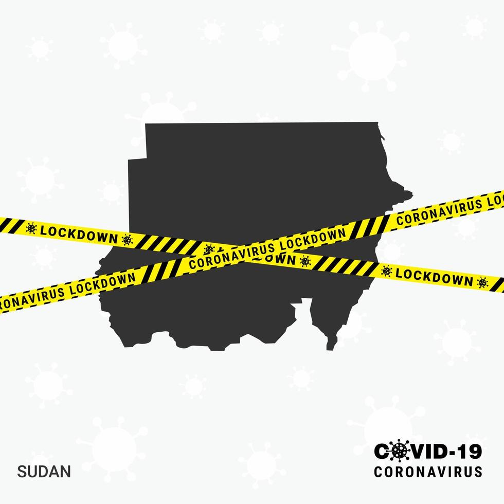 Sudancountry map Lockdown template for Coronavirus pandemic for stop virus transmission COVID 19 Awareness Template vector
